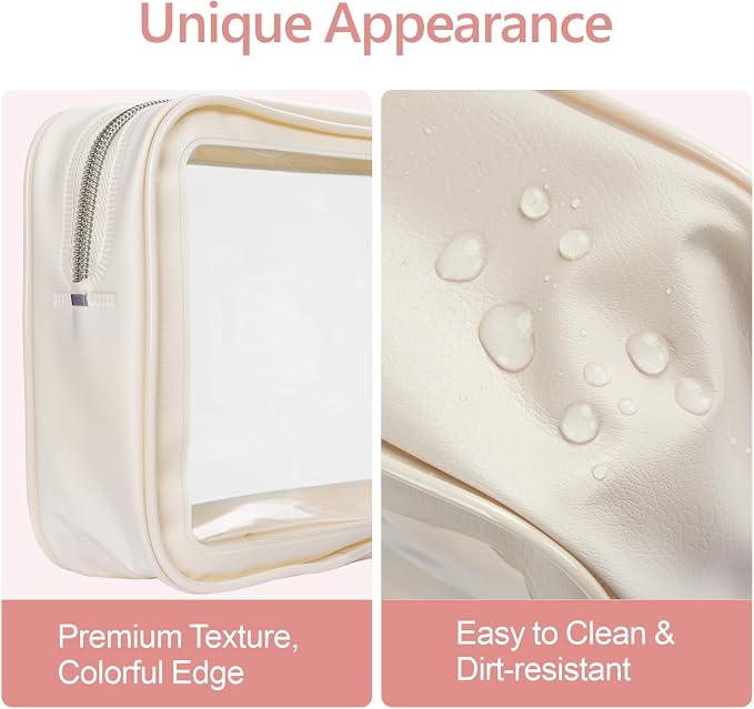 Clear Makeup Bag Foldable - TSA Approved Toiletry Bag for Travel | Metal Zipper, Reinforced Seam, Water Resistant, Medium for Carry-on, Large for Checked Luggage, for Car Storage Organizer - Image 9