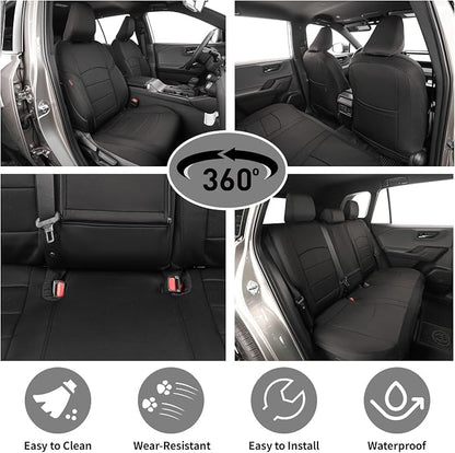 EKR Car Challenger Seat Covers 2008-2010,Neoprene Full Set | Custom Fit for Dodge Challenger 2008 2009 2010-Neoprene(Black) - Image 3