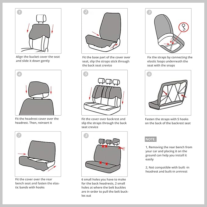 AUTOFAN Zebra Car Seat Covers for Full Set with 2 Seat Belt Pads & Universal 15 Inch Steering Wheel Cover Fit for Cars, Trucks, SUV, or Van - Image 7