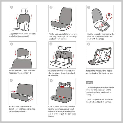 AUTOFAN Zebra Car Seat Covers for Full Set with 2 Seat Belt Pads & Universal 15 Inch Steering Wheel Cover Fit for Cars, Trucks, SUV, or Van - Image 7