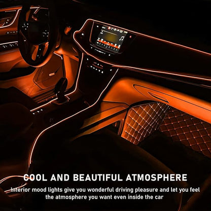Ohleats Car LED Strip Light, 24 LED RGB Auto Interior Atmosphere Lights, USB Vehicle Under Dash Ambient Night Light Strip, Interior Decorative Lamp Lighting Kit Car Accessories (Orange) - Image 4