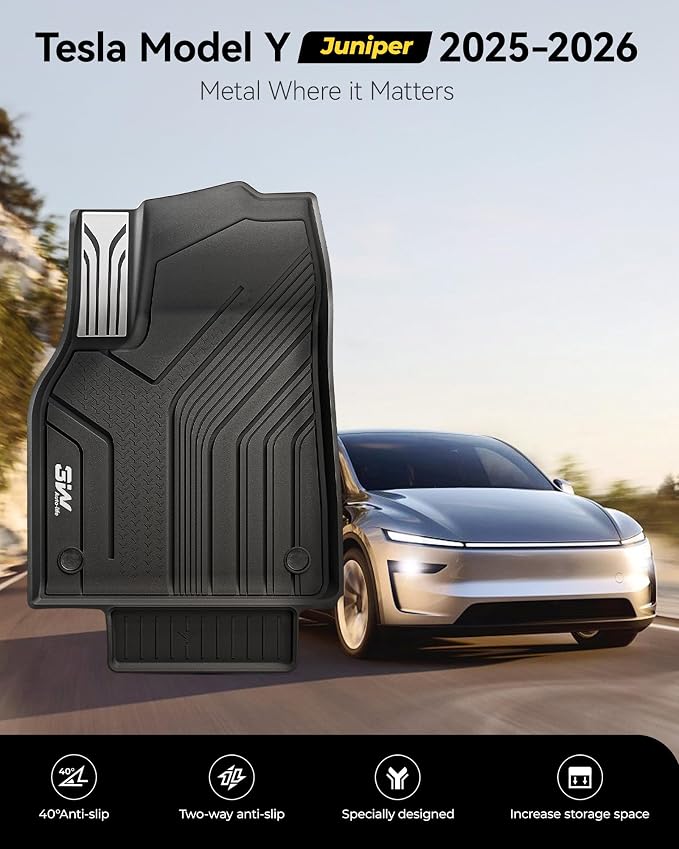 3W Tesla 2025-2026 New Model Y Juniper Floor Mats and Cargo Liners 10PCS | (Not for Standard) Full Set TPE Floor Liner, Cargo Mats and Seat Back Cover Protector, Car Mats for Tesla Model Y Accessories - Image 9