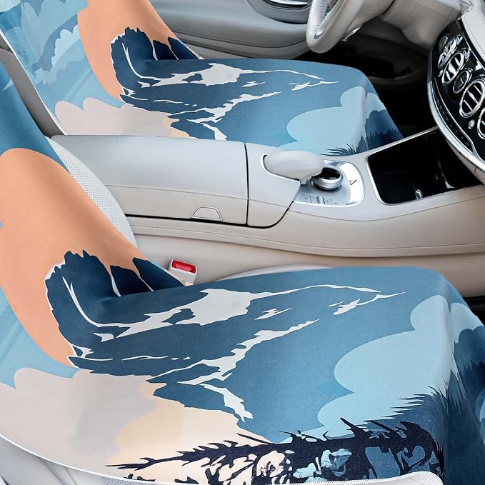 2 Pack Car Seat Towel Cover with Storage Bag, Yellowstone National Park | 63 x 32 in Car Towel Seat Cover Non Slip Waterproof, Gym Workout Swimming Running, Machine Washable Sweat Absorbent Protector - Image 3
