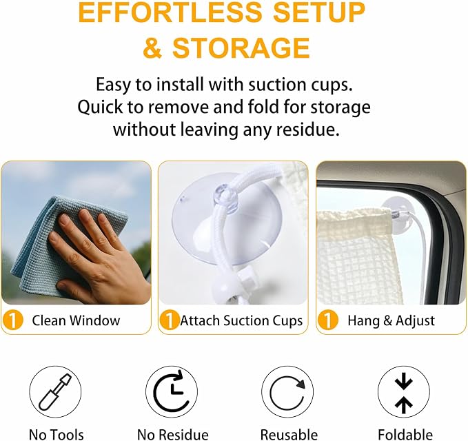 Car Side Window Sun Shade, Cute Blackout Car Window Shade Privacy Curtain for Baby, Automative UV Protection Window Shades with Suction Cup for Back Seat (Strawberries) - Image 6