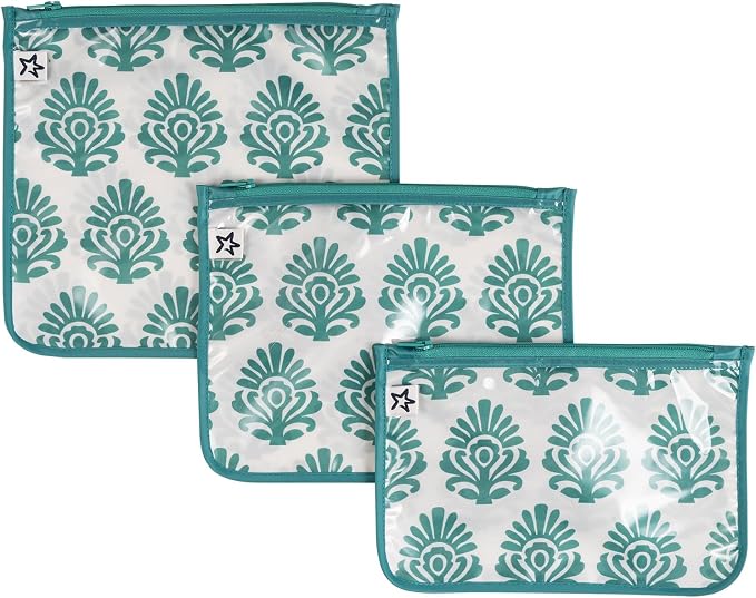 Tiny Twinkle Diaper Bag Organizing Pouches|3 Pack Mess-Proof Clear Front Travel Organizer Bags&TSA Approved Toiletry Bag Set for Baby and Mom Essentials by TinyTwinkle