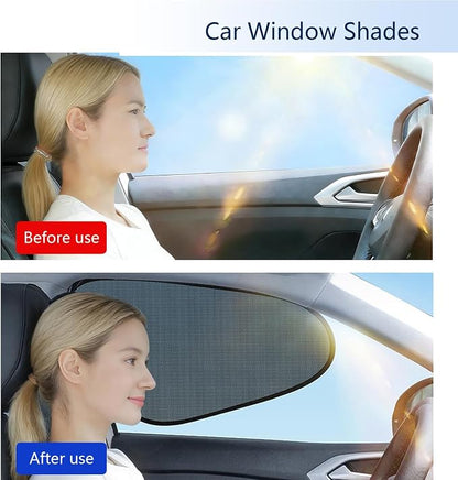 2 Pack Car Window Shades, Mesh Static Adsorption Side Window Sunshade, Anti-UV Glare Heat Protection, Foldable Universal Fit for Cars SUV Van，After - Image 4