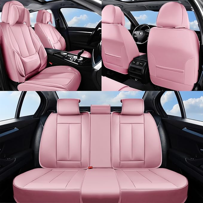 Coverado Car Seat Covers, Seat Covers for Cars, Waterproof Leather Auto Seat Protectors, Leather Car Seat Cushion, Car Interiors Accessories Universal Fit for Most Cars - Image 7