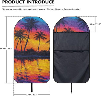 Front Car Seat Cover - Waterproof Sweat Towel Cover, Perfect for Gym, Runs, Swimming, Beach & Hiking - Fits Cars, SUVs, Trucks (Tropical Palm Tree, 2 Pcs) - Image 5