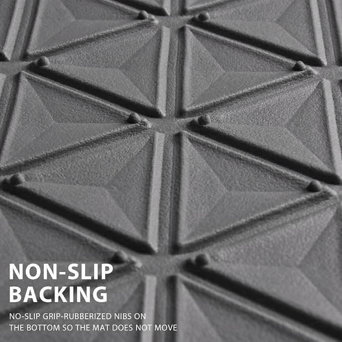 CAR PASS Bling Diamond Car Mats Gray Rubber Floor Mats Full Set Anti-Slip 3D Rhombus Waterproof Trim to Fit Liner Universal Glitter Crystal Sparkly Shining Rhinestone Girl Women SUV Sedan Van All Gray - Image 8