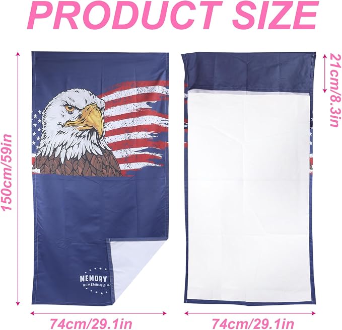 Car Seat Towel Covers Front Seats for Yoga,Gym,Workout,Sports,Running and Hiking,Automotive Washable Sweat Towels Seat Protector Cover Blanket for Cars Golf Trucks (American Flag Eagle, 1Pcs) - Image 2