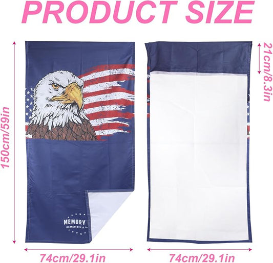 Car Seat Towel Covers Front Seats for Yoga,Gym,Workout,Sports,Running and Hiking,Automotive Washable Sweat Towels Seat Protector Cover Blanket for Cars Golf Trucks (American Flag Eagle, 1Pcs) - Image 2