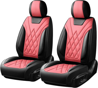 Car Seat Covers for GMC Acadia 2007-2026, Front Pair, Red | Luxury Full Coverage Leather Seat Protectors, Waterproof Breathable, Non-Slip, Easy to Install, Airbag Compatible, All-Season - Image 8