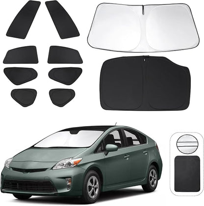 TINGLU Window Shades for Toyota Prius Hatchback 2010-2015 (Not for Prius C or Prius V) 10PCS Accessories Full Windows Rear Triangular Windshield Sun Shade Sun UV Rays Privacy Protection for Camping by TINGLU