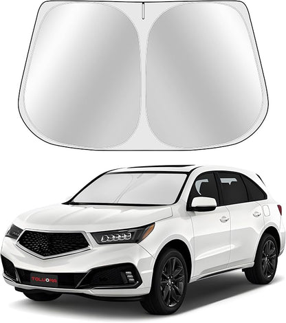 Custom Fit Windshield Sun Shade for Acura MDX 2014-2020 - Full Coverage, 210T Reflective Fabric, Double-Layer Design - Blocks 99% UV Rays, Keeps Car Cool, Easy to Install and Store by Toluoma