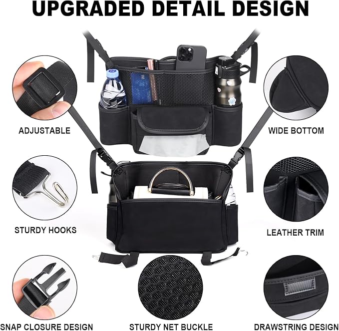 Car Handbag Holder Between Seats Suede Large Capacity Car Purse Holder Automotive Consoles, Fits Between Front Seats, Holds Wallet, Phone & Essentials (Black) - Image 6