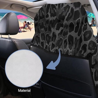 SEANATIVE Black Leopard Sweat Towel Seat Cover, Premium Car Seat Towel Protector for Trucks SUV Jeep, Universal Seat Covers for Post Gym Workout, Running, Swimming, Beach - Image 6