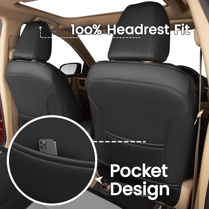 HKZ Customized Special seat Cover for Toyota Corolla (Black+Grey, 2023-2026 Corolla L LE (Non-Hybrid)) - Image 3