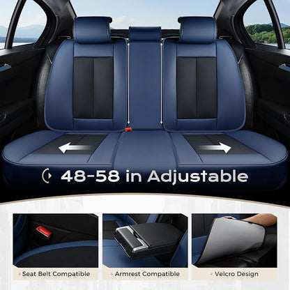 Coverado Car Seat Covers, Seat Covers for Cars, Waterproof Leather Auto Seat Protectors, Leather Car Seat Cushion, Car Interiors Accessories Universal Fit for Most Cars - Image 5