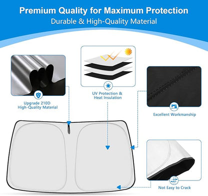 Windshield Sun Shade for 2020-2025 Lincoln Corsair Accessories, Foldable Window Sunshade Sun Visor Protector, Front Windshield Sunshade Sun Shield Blocks UV Rays Heat - Image 5