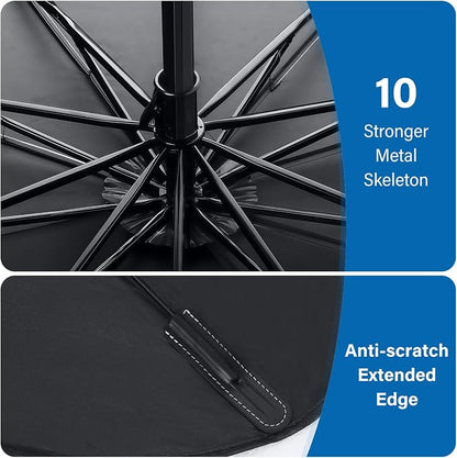 Windshield Sun Shade Umbrella, Blocks UV Rays & Heat, 57"x31.5", Silver | Foldable Car Window Shades for Mini SUV Sedans Hatchbacks, Blocks UV Rays, Keep Car Cool & Protect Interior, Spring Edge - Image 4