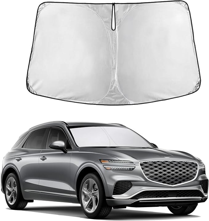 Autovir Windshield Sun Shade Fit for 2022-2024 2025 2026 Genesis Gv70 | Sunshade, Front Car Window Shades Sun Visor, Blocks UV Rays & Heat, Car Accessories by Autovir