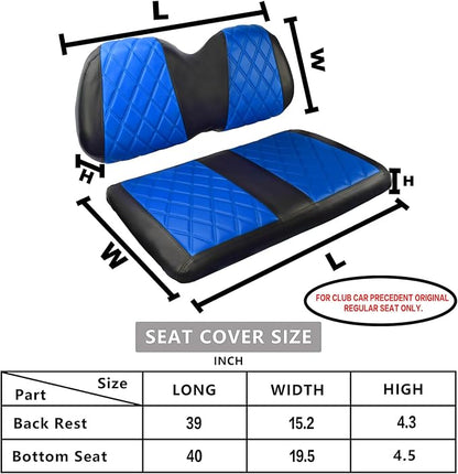 NOKINS Golf Cart Diamond Vinyl Seat Covers Fits Club Car Precedent 2004-UP | OEM Standard Front Seat Cushion,No Nails Required - Image 5