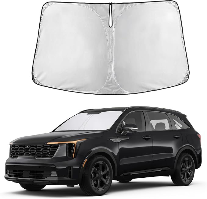 Autovir Windshield Sun Shade Fit for 2021-2024 2025 2026 Kia Sorento | Sunshade, Front Car Window Shades Sun Visor, Blocks UV Rays & Heat, Car Accessories by Autovir