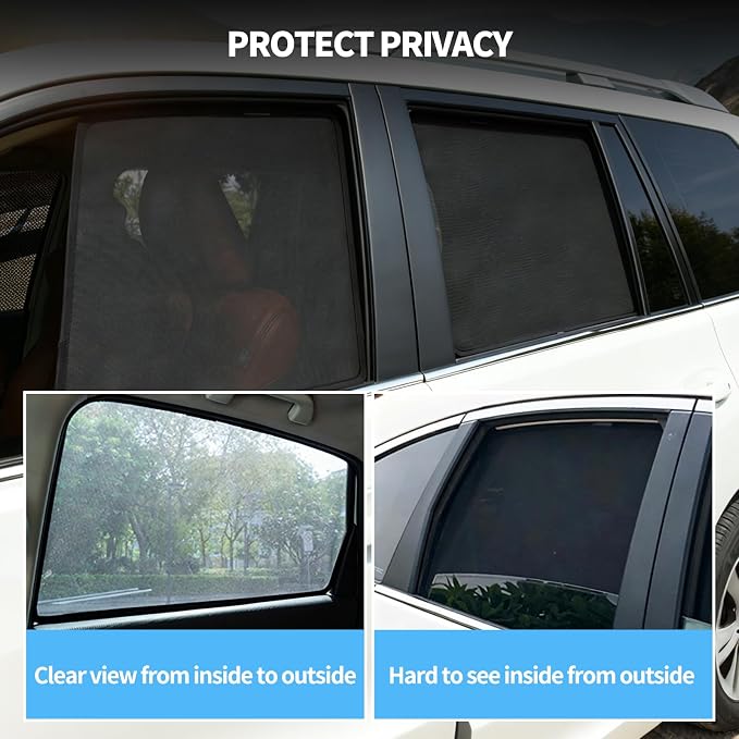 2PCS Rear Side Window Shades for 2015-2020 Ford F150 Accessories | Breathable Mesh Sun Blocker, UV & Heat Protection Privacy Window Covers for Baby, Travel and Camping - Image 4