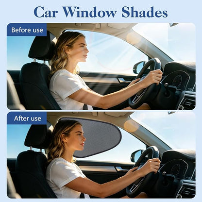 2-Pack Car Window Shades | Mesh Static adsorption Side Window Anti-UV Sunshade Curtain | Universal Fit 99% Vehicles | Foldable Car Shades (Rear Window) - Image 3