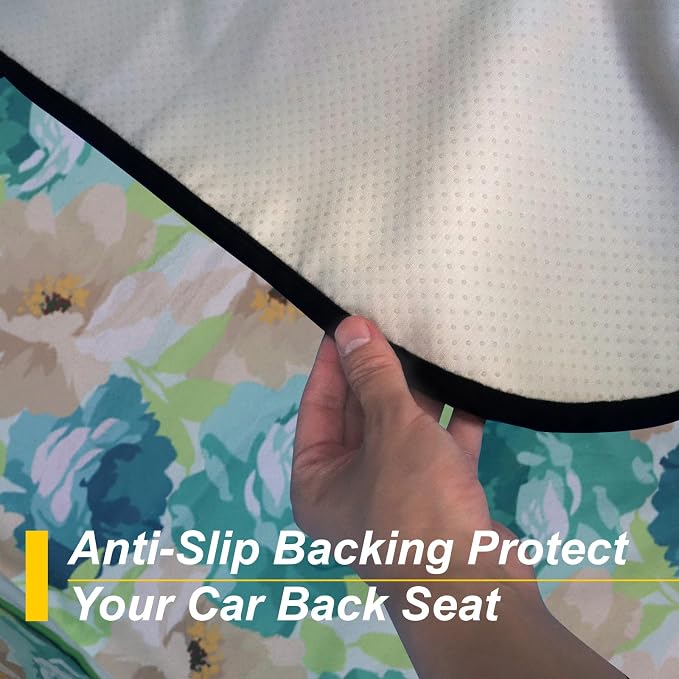 Back Seat Cover for Car Trucks Van SUV Jeep,Waterproof Rear Bench Towel Seat Covers for Dogs and Kids,Automotive Backseat Protector (Chrysanthemum) - Image 5