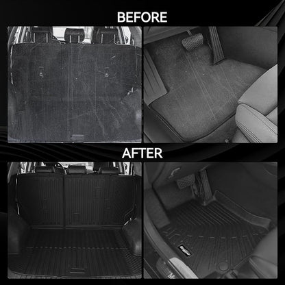 Floor Mats for 2013-2015 Jeep Grand Cherokee Accessories | Trunk Mat and Backrest Mat & Door Sill Guard All Weather TPE Protector Odorless Full Set Interior Floor Liners - Image 6