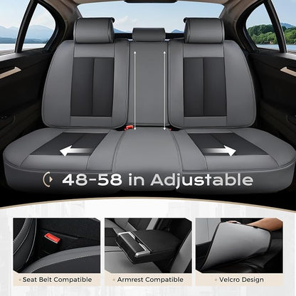 Coverado Car Seat Covers, Seat Covers for Cars, Waterproof Leather Auto Seat Protectors, Leather Car Seat Cushion, Car Interiors Accessories Universal Fit for Most Cars - Image 3