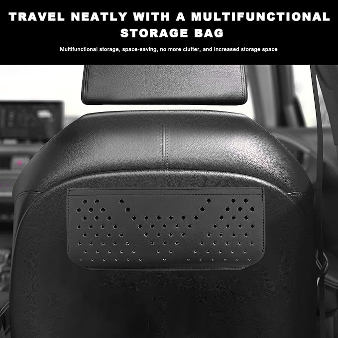 Car Seat Side Pocket Organizer, Auto Center Console Storage Pocket with Adhesive Tape, Multifunctional Leather Tray Pouch Sunglasses Holder for Car Seat Door Window (Black) - Image 5