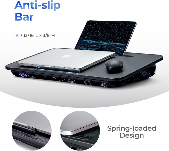 Lap Desk – L.DOCTOR Cushioned Lap Desks, Portable Laptop Desk for Bed, Couch & Floor, Washable Cushion, Built-in Phone & Tablet Slot, Fits 17.3" Laptop – Working, Writing, Gaming – Large, Gaming Accs - Image 5