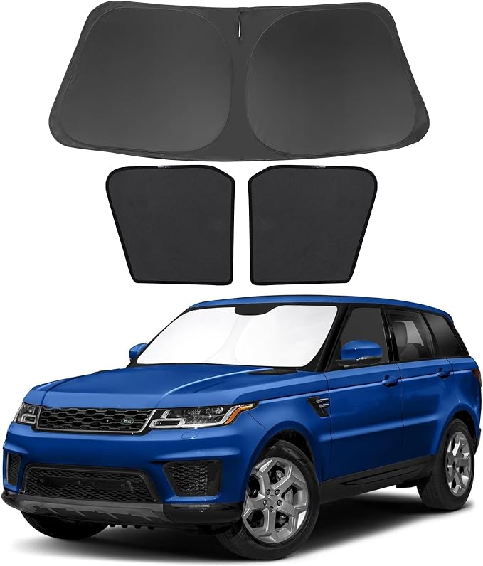 3PCS Car Window Shades Front Windshield Sun Shade Foldable Window Shade Custom Fit for 2014-2019 La-nd Ro-ver Range Rover Sport Car Shades for Front Windows Anti-UV Rays Block Heat by FannycCargoCover