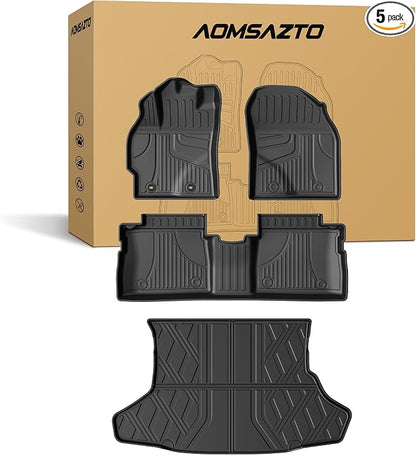 AOMSAZTO Floor Mats for Toyota Prius 2010-2015 (Not for Plug-in, V or C) | Custom Fit Floor Liners & Cargo Liner All-weather Easy to Clean Heavy Duty Waterproof Trunk Mat by AOMSAZTO