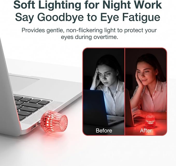 Mini USB LED Car Ambient Light, USB LED Car Interior Atmosphere Lamp, Universal for Vehicle, Bedroom, Hallway, Camping (Red) - Image 3