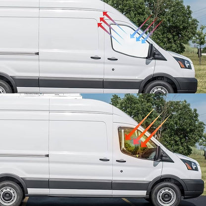 Front Side Window Sun Shade with Suction Cups for 2015-2024 Fo-rd Transit Van High and Medium Roof, Foldable Window Sunshade Sun Visor Protector, Side Shades Blocks UV Ray Heat, Pack of 2 - Image 7