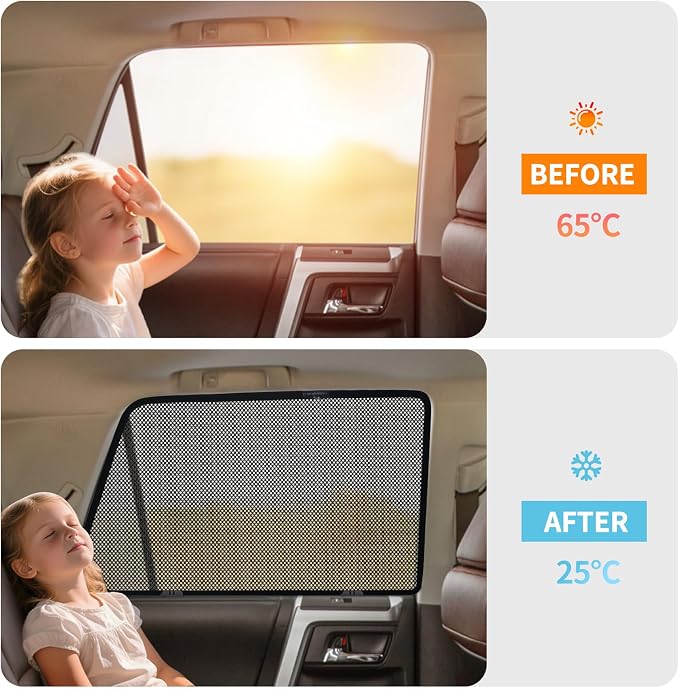 Crosstrek（2024-2026） Car Window Shades - Side Curtains for Baby | Breathable Mesh Car Privacy Window Covers, UV Protection and Heat Insulation for Road Trips, Napping, Camping - Image 2