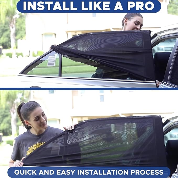 EcoNour Car Window Screen for Ford F- 250 (2017-2022) 2 Pack | Mesh Camping Window Covers | 100% Protection from UV | Baby Safe Privacy Blackout Window | Car Accessories - Image 5