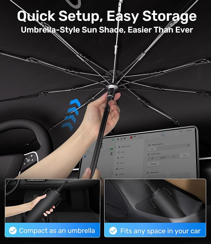 Zanch Upgrade Windshield Sun Shade, Custom Fit for Dodge RAM 1500 2500 3500 [Titanium-Silver Reflective Coating] Blocks 99% UV & Heat, Sunshade Umbrella for RAM 1500 2500 3500, 2015...2023 2024 2025 - Image 8