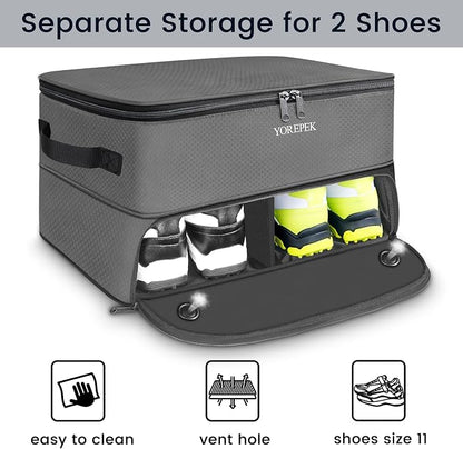 YOREPEK Golf Gifts for Men, 2 Layer Golf Trunk Organizer for 2 Pair Shoes | Waterproof Car Trunk Locker with Separate Ventilated Compartment for Balls, Tees, Clothes, Gloves, Birthday Gifts for Golfers - Image 4