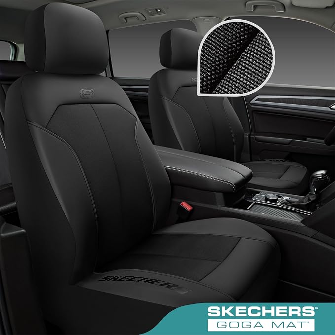 Skechers Car Seat Covers,GOGA Mat Oxford Cloth Seat Covers,Waterproof Car Seat Covers Full Sets,Automotive Universal Fit Seat Cover for Most Cars, Suvs, Trucks,Black - Image 2