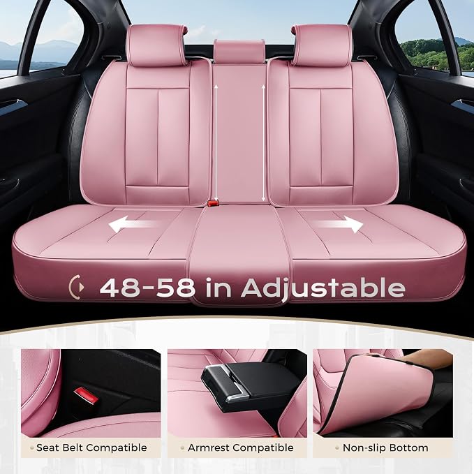 Coverado Car Seat Covers, Seat Covers for Cars, Waterproof Leather Auto Seat Protectors, Leather Car Seat Cushion, Car Interiors Accessories Universal Fit for Most Cars - Image 5
