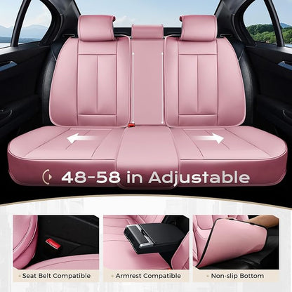 Coverado Car Seat Covers, Seat Covers for Cars, Waterproof Leather Auto Seat Protectors, Leather Car Seat Cushion, Car Interiors Accessories Universal Fit for Most Cars - Image 5