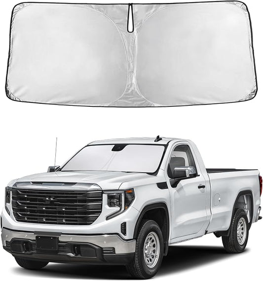 Autovir Windshield Sun Shade Fit for 2019-2025 2026 Gmc Sierra 1500-3500 | Sunshade, Front Car Window Shades Sun Visor, Blocks UV Rays & Heat, Car Accessories by Autovir