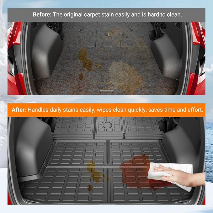 powoq Cargo Mat & Backrest Mats Compatible with 2022-2025 2026 Tucson | Cargo Liner TPE All Weather Protection Durable Replacement for 2022-2025 2026 Tucson Accessories (Trunk Mat+Backrest Mats) - Image 3