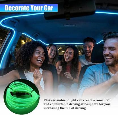 Car LED Strip Lights, 16.4FT 5V Waterproof Flexible Vehicle Ambient Lighting Kits with USB Port, Automotive Lamp Strips Decorations, Universal for SUV Automobile Truck (Fluorescent Green) - Image 5