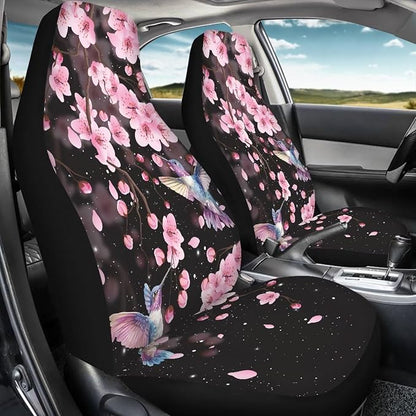 Automotive Seat Covers Hummingbird Cherry Blossom Seat Cover for Front Seats Only Universal fit for Cars, SUVs, Car Accessories Blanket Seat Protector for Women Men - Image 4