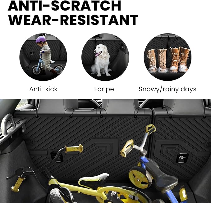 LASFIT Rear Seat Back Protector for Honda Civic 2022-2026 -Hatchback | 3D Laser Custom Fit For 22-26 Civic | Flexible Non-Curl Recyclable TPE | Anti-Slip & Easy Wash - Image 8